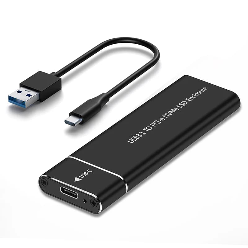 NUOVA custodia SSD esterna da M2 a USB3.1 tipo C custodia SSD M.2 per chiave M/B + M 2230 2242 2260 2280 M2 SATA NVMe PCIe SSD custodia in alluminio