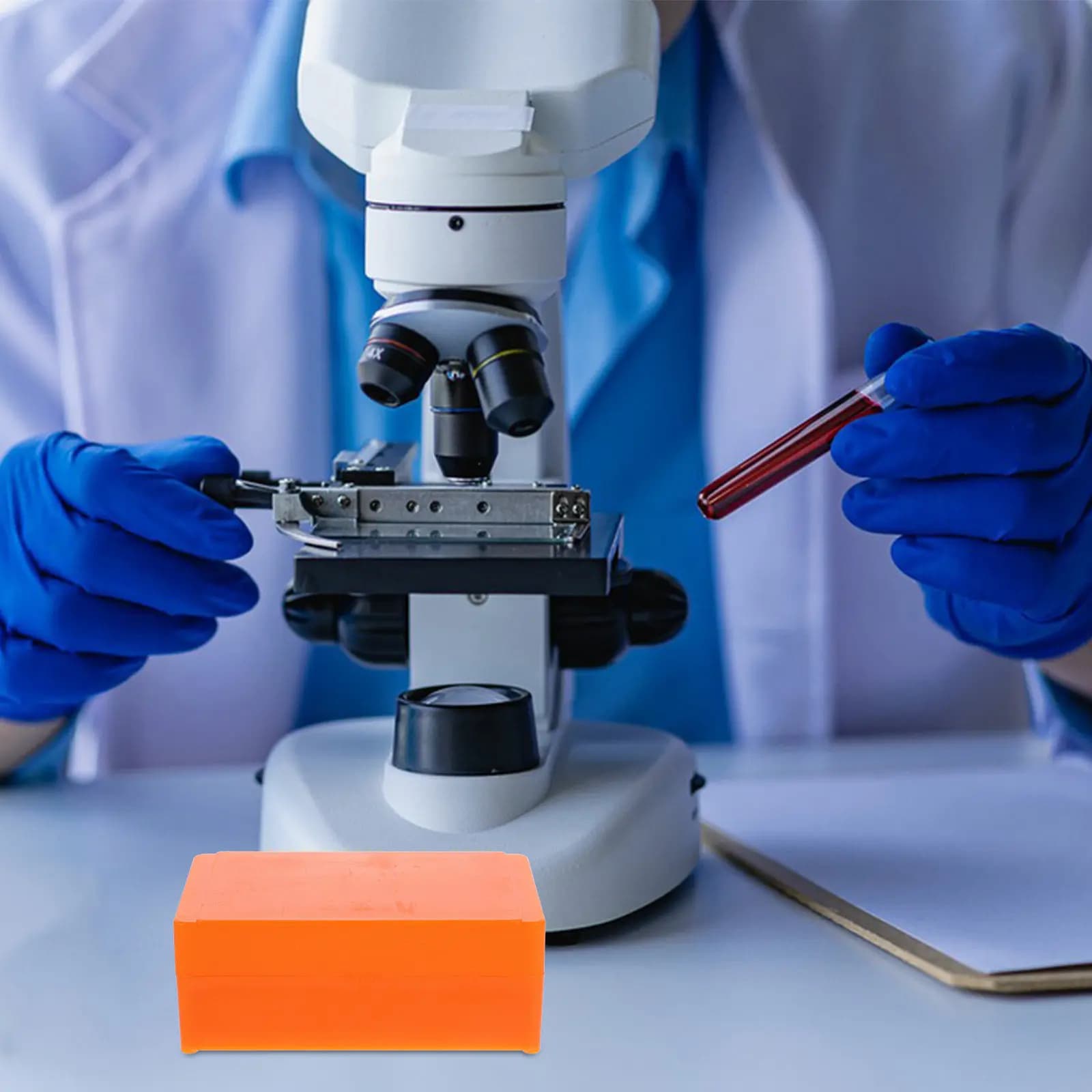 Set di 3 Organizzatori per Vetrini Microscopici, Scatola Riutilizzabile in Plastica per Conservazione di Campioni, per Laboratori e Insegnamento Scientifico