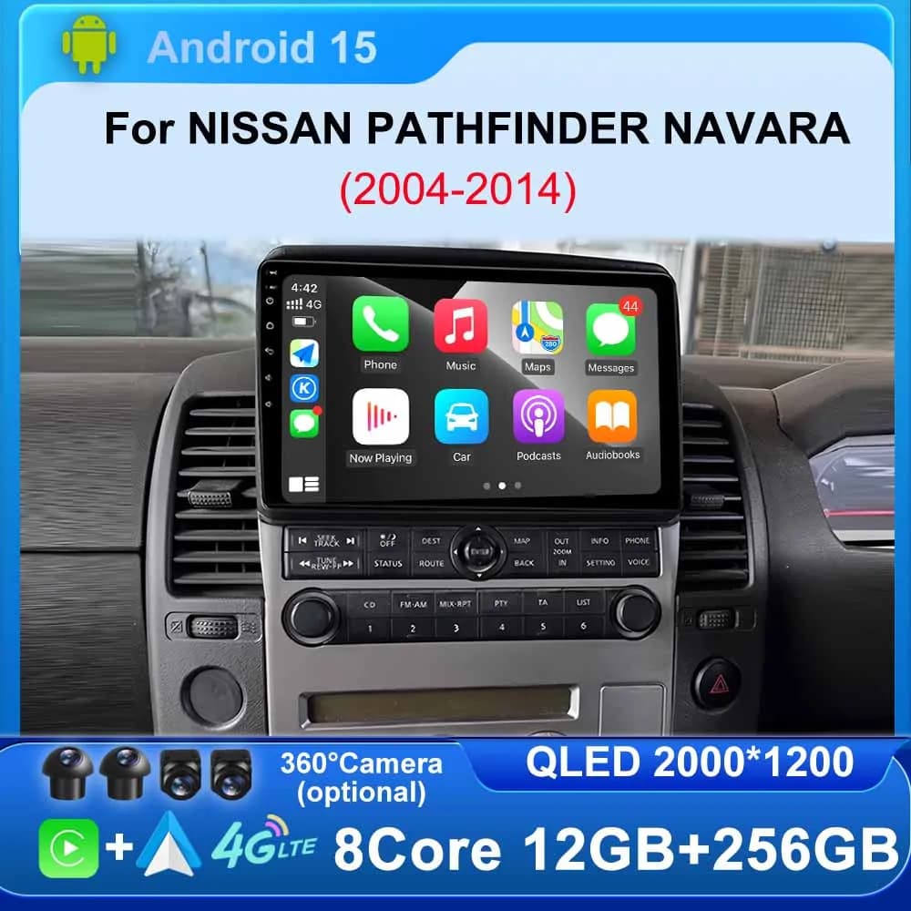 Car Radio Android15 for NISSAN PATHFINDER NAVARA 2004 - 2014 Multimedia Player GPS Navigation Carpaly Screen Auto DSP Stereo