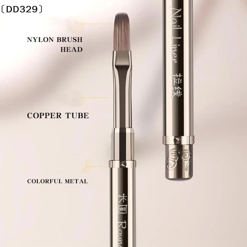 Double Head Nail Brush Metal Handle UV Gel Liner Brush Painting Drawing Pen Crystal Acrylic Nail Art Manicure Brushes 〔DD329〕