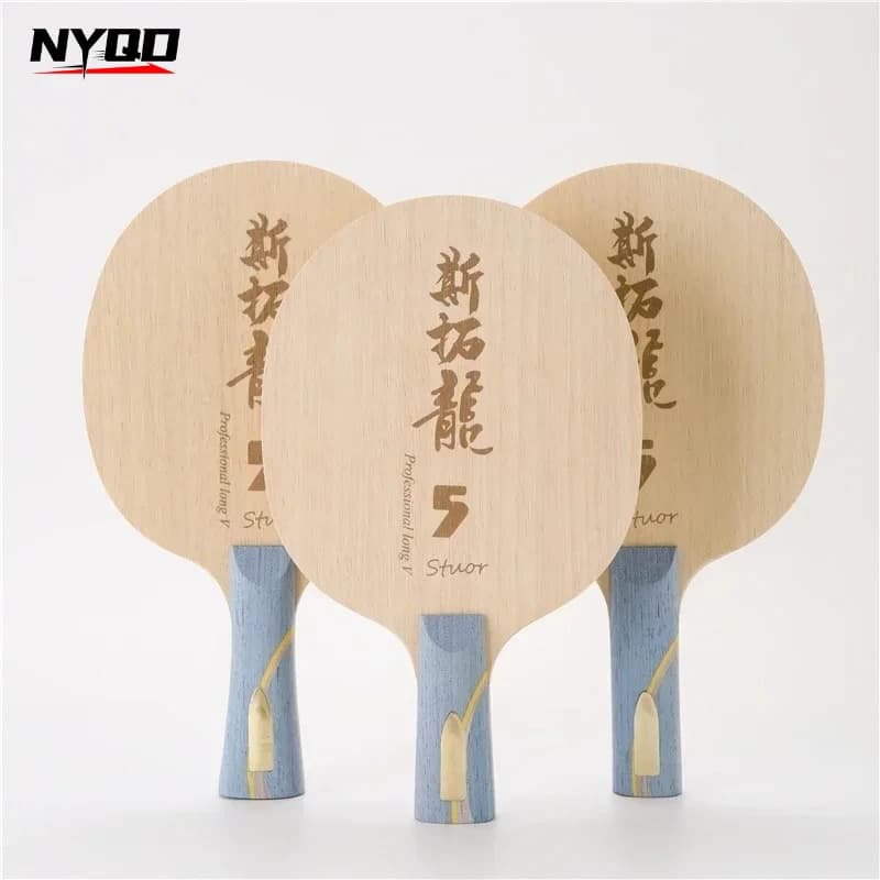 Racchetta da Ping Pong Stuor-Long 5 ALC in Carbonio, Racchetta da Tennis da Tavolo, Paddle in Fibra di Carbonio, con Foro Integrato, per ATTACCO