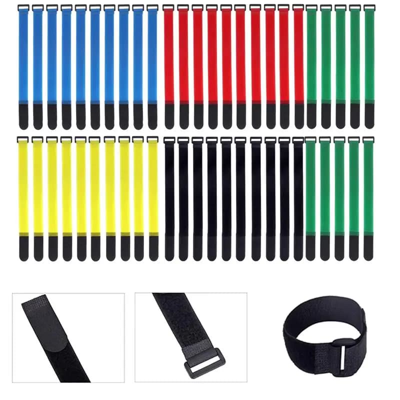 Nastro magico 10 pezzi cinghie in Nylon riutilizzabili con anello a gancio nastro di fissaggio colorato inverso fascette autoadesive fascette fisse avvolgenti