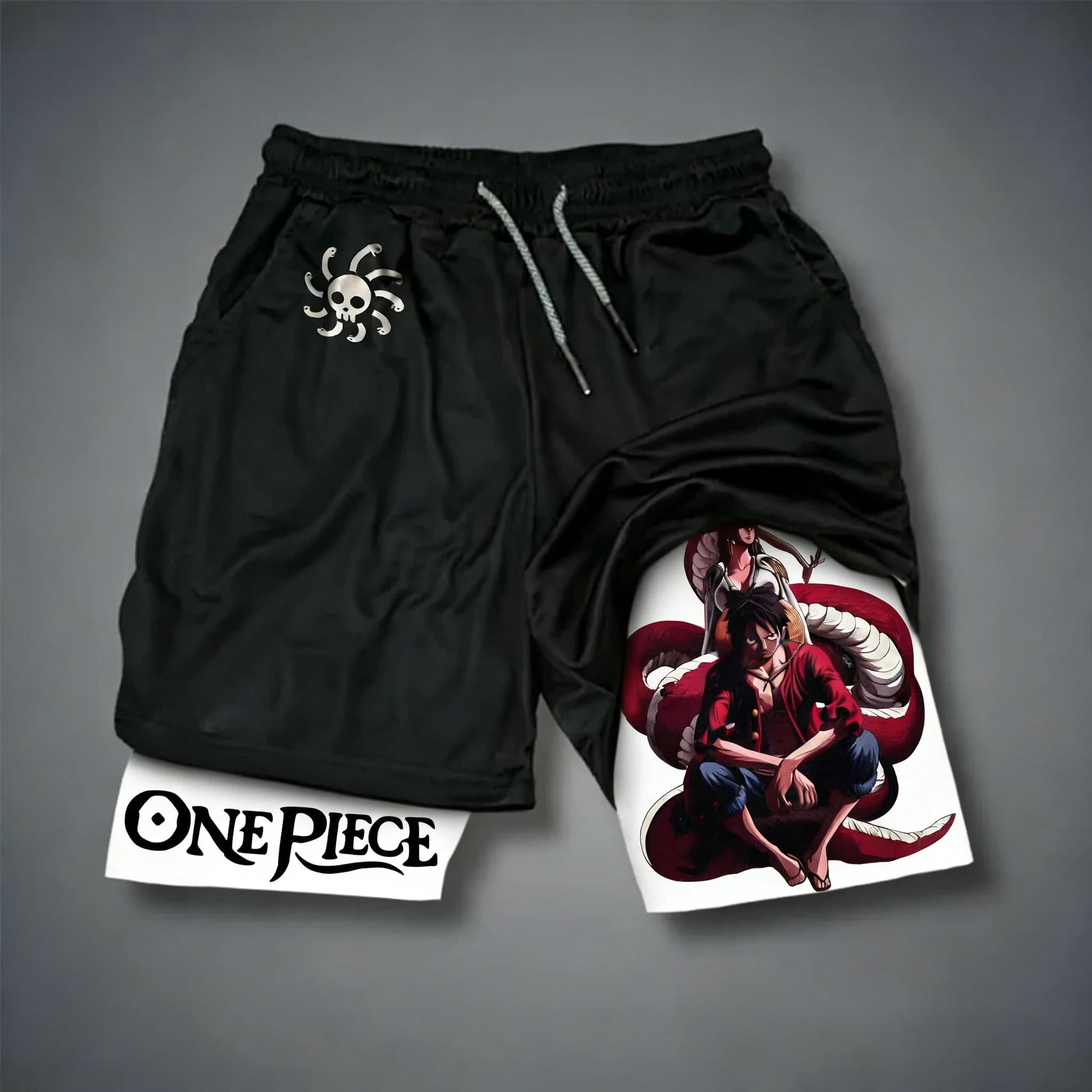 ONE PIECE Anime Boa · Hancock Shorts 2 in 1 printed by man, new summer shorts with double layer breathable quick drying