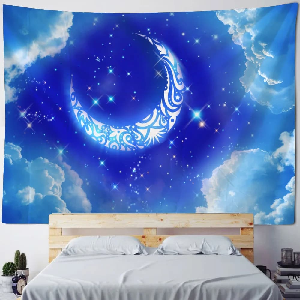 Galaxy Sky Starry Space Wall Tape Print psychedelic Mat in slim fabric Yoga Mat Home decor Bedroom Background Poster