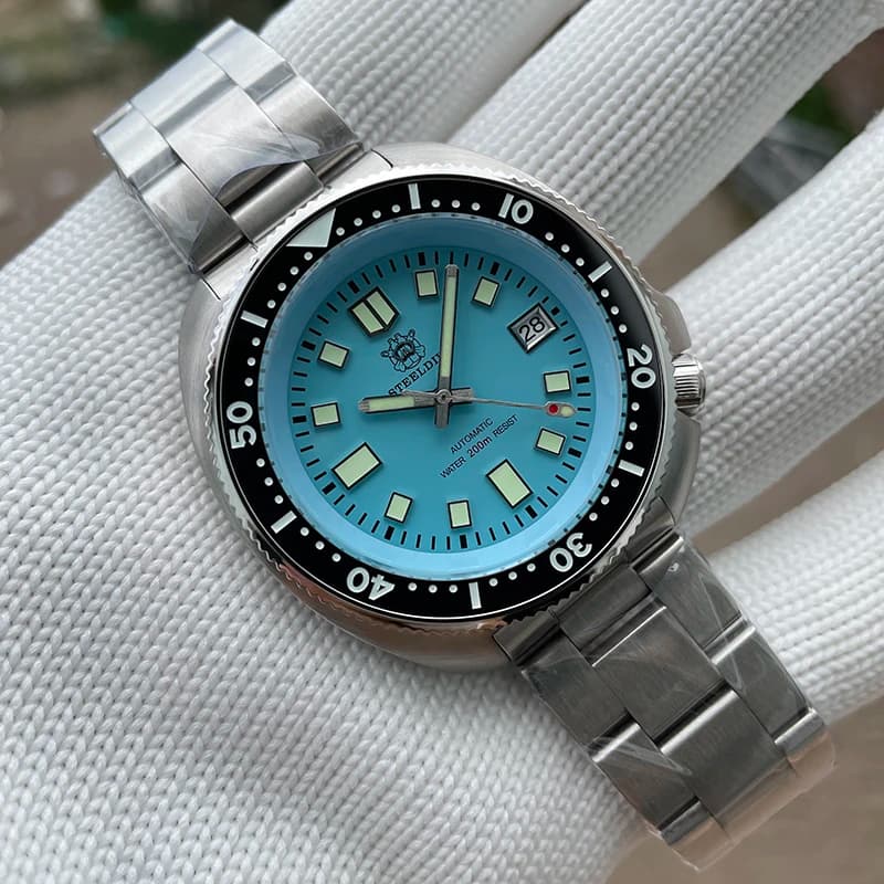 STEELDIVE Mens Diver orologi orologio automatico Turtle 20ATM orologio da polso meccanico impermeabile zaffiro luminoso NH35 lunetta in ceramica