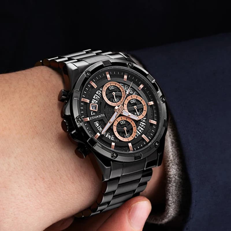 Mark Fairwhale Brand 5430 Fashion Mens Watches Luxury Luminous Date Men Chronograph Waterproof Male Clock Quartz Watches for Men