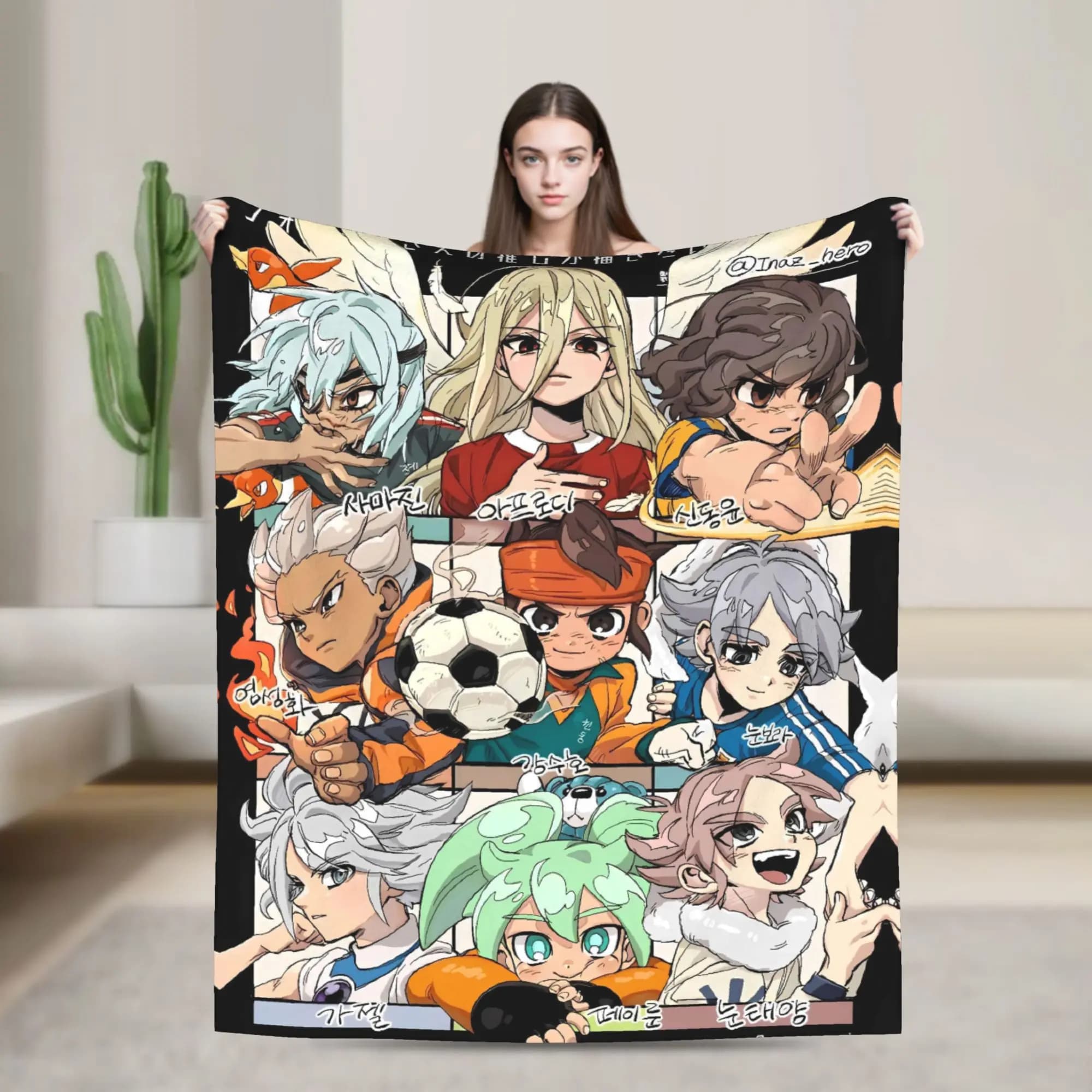 Anime Axel Blaze Inazuma Eleven Flannel Cover warm and soft winter blanket for students Sofa Chair Bed Sofa