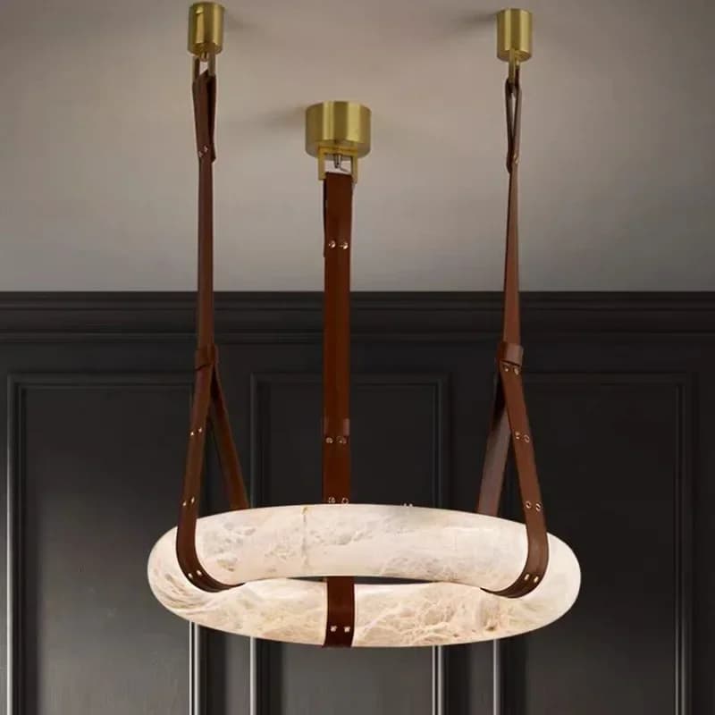 Lampada a sospensione moderna minimalista in resina effetto marmo per soggiorno, sala da pranzo, hotel, bar, design creativo a cerchio/anello.