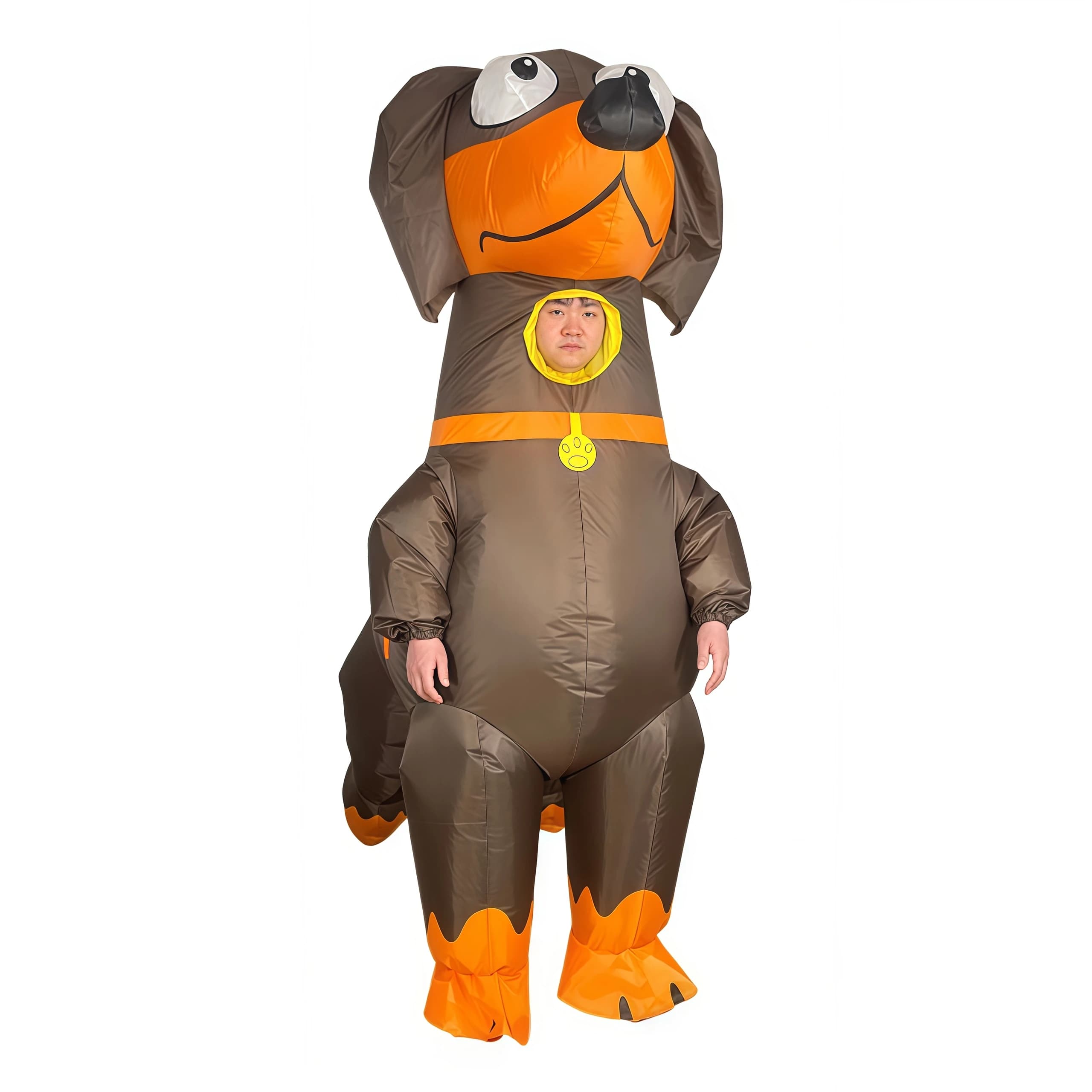 Adult Cartoon Inflatable Sausage Dog Cosplay Costumes Fancy Halloween Christmas Party Dress Performance Inflated Garment