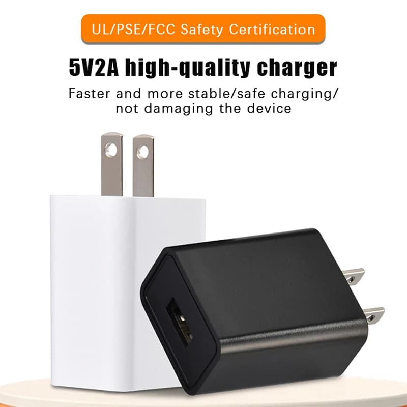 【C】Fast Charging US Adapter 5V 2A With UL Plug Single USB Port Wall Charger For Travel USA Japan Thailand Canada Colombia