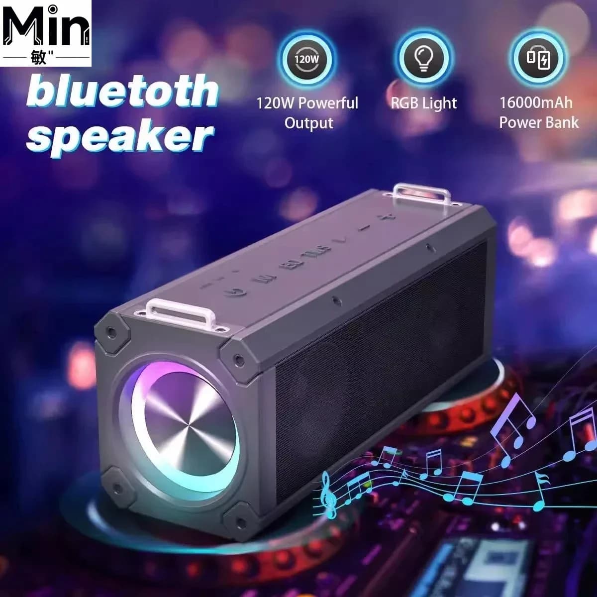 BlitzWolf BW-WA3 PRO 120W Bluetooth Speaker Quad Drivers Deep Bass RGB Light 16000mAh IPX5 Waterproof Portable Wireless Speaker
