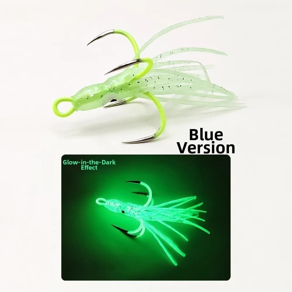 5pcs 5 Pcs Lot Fishing Hook Set Night Light Claw Hooks Octopus Jig Hooks Four Hooks Anchor Shape Squid Bait Hooks