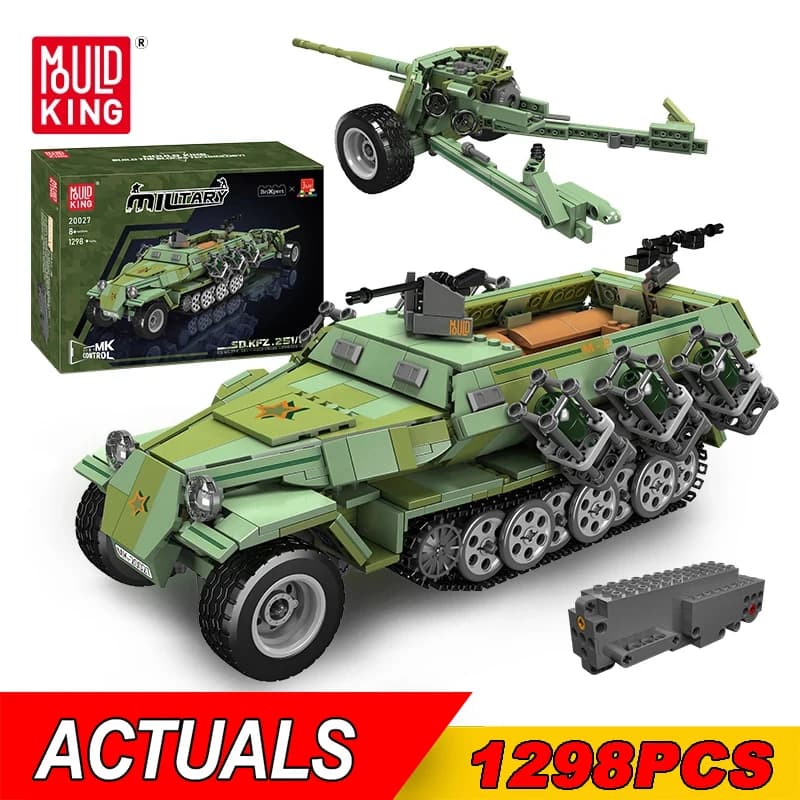 Mold King 20027 Military Remote Control Tank Building Block The Half Tracked blind Vehicle Model Brick Toys For Kids Gifts
