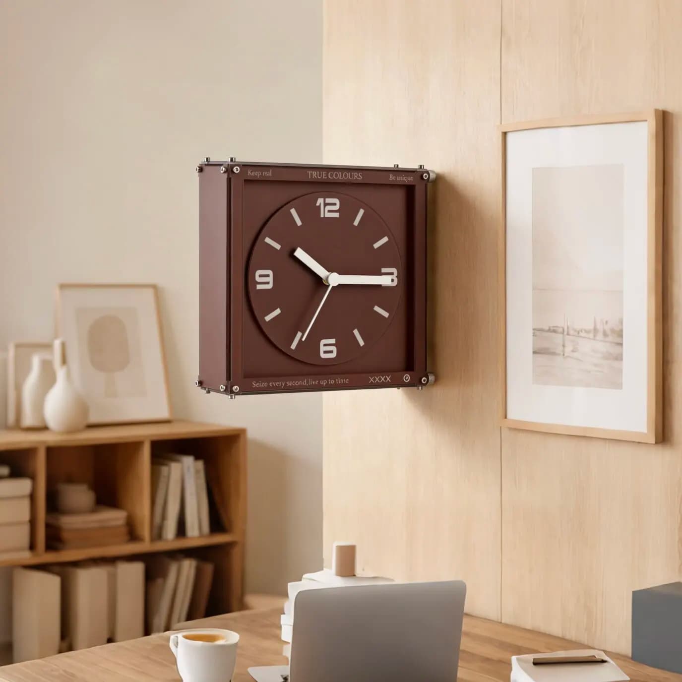 Orologio da Tavolo Creativo, Orologio da Parete Bifacciale, Stile Artistico di Alta Gamma, Regalo per Decorazione Casa