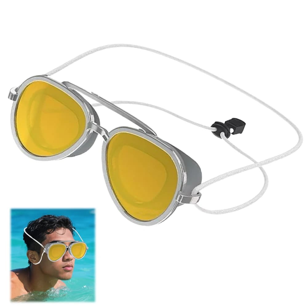 Full-View Adjustable Pool Glasses UV Protection Anti-snatching Surf Glasses Loss-proof protective glasses for young adults Men Women