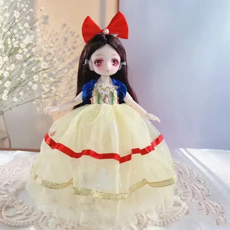 23cm Kawaii BJD Doll Girl 6 Points Joint Movable Doll with Fashion Clothes Soft Hair Dress Up Girl Toys Birthday Gift Doll New