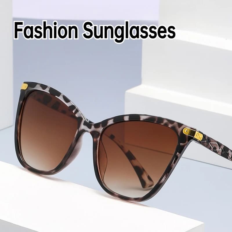 Neutral Fashion Popular Large Frame Cat Eye Sunglasses Ladies New Outdoor Travel Driving Sunscreen Eye Protection Sunglasses