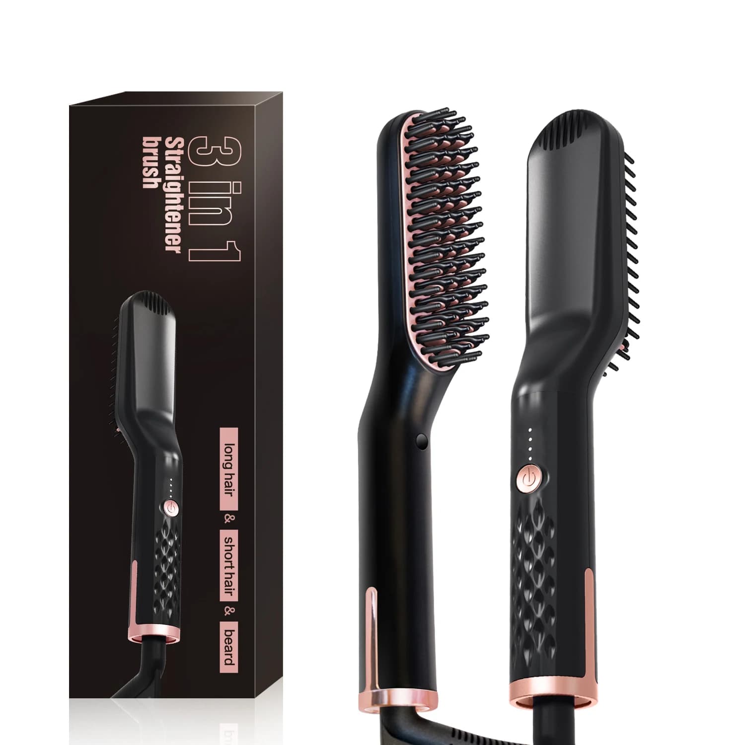 Pettine per capelli multifunzionale Spazzola per stirare i capelli Ferri Kit per toelettatura barba per ragazzo Uomo Piastra per barba Styling