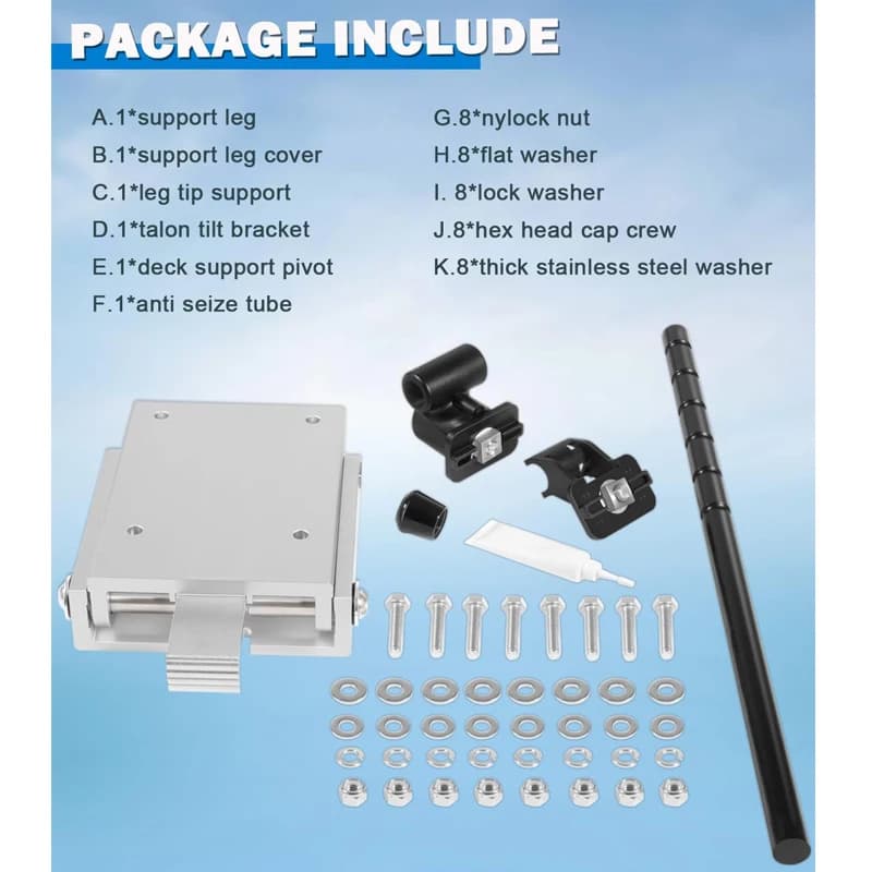 1810222 Talon Tilt Bracket for Minn Kota 10ft & 12ft Talon Anchors Shallow Anchoring Systems for Fishing Pontoon Boats