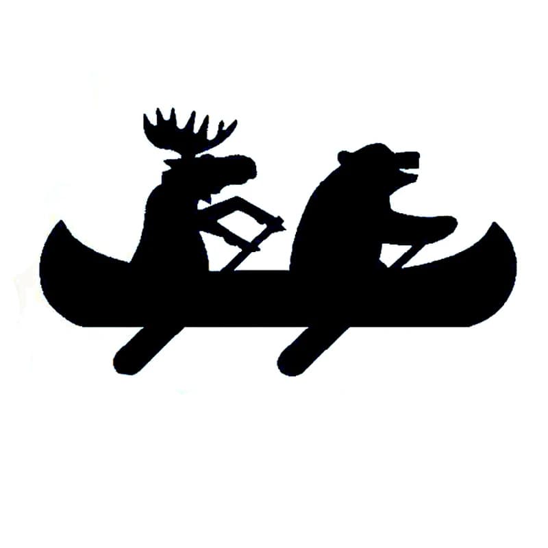 Adesivi per auto Adesivi creativi e interessanti Orso alce Canoa Decorazione per auto Impermeabile e protezione solare PVC 15 * 9 cm