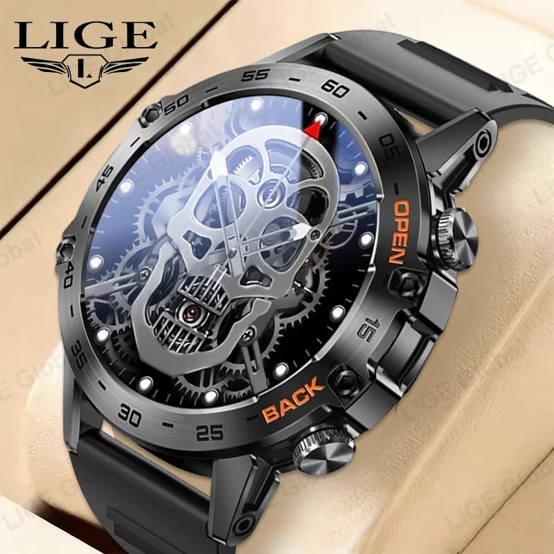 LIGE 1.39 "New Smartwatch with 1.39 inch Bluetooth call for man, 400 mAh, sports fitness tracker, waterproof IP67, blood oxygen watch for Android IOS