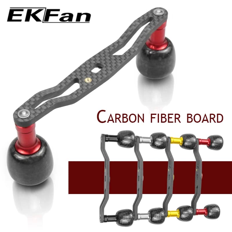 EKFan 120mm Baitcasting Reel Handle for A/S/D 7*4/8*5 Hole Carbon Fiber BC Reel Handle with Nut Lure Reel Handle DIY Part Access