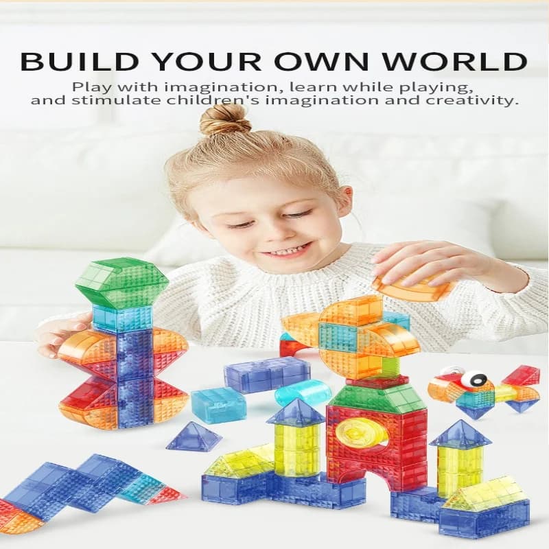 3D Geometric Magnetic Blocks Children Toys Magnetic Tiles Game Construct Educational Sensory Creativity Connect Building Blocks