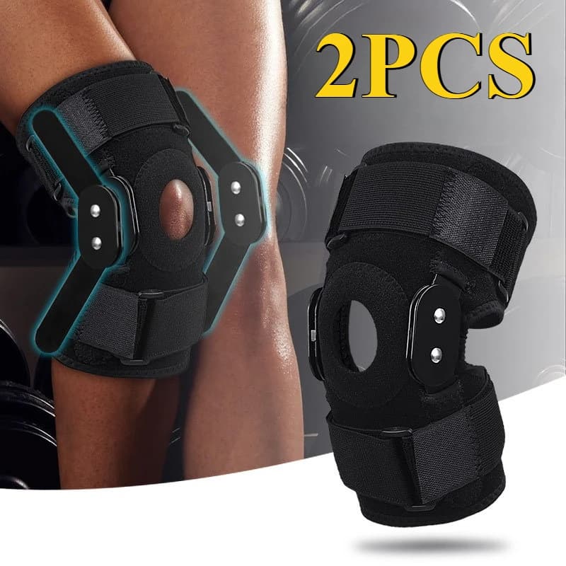 1/2PCS Supporto per ginocchiera incernierato con cinghia stabilizzatori rotulei laterali per protezione sollievo dal dolore per artrite, strappo del menisco