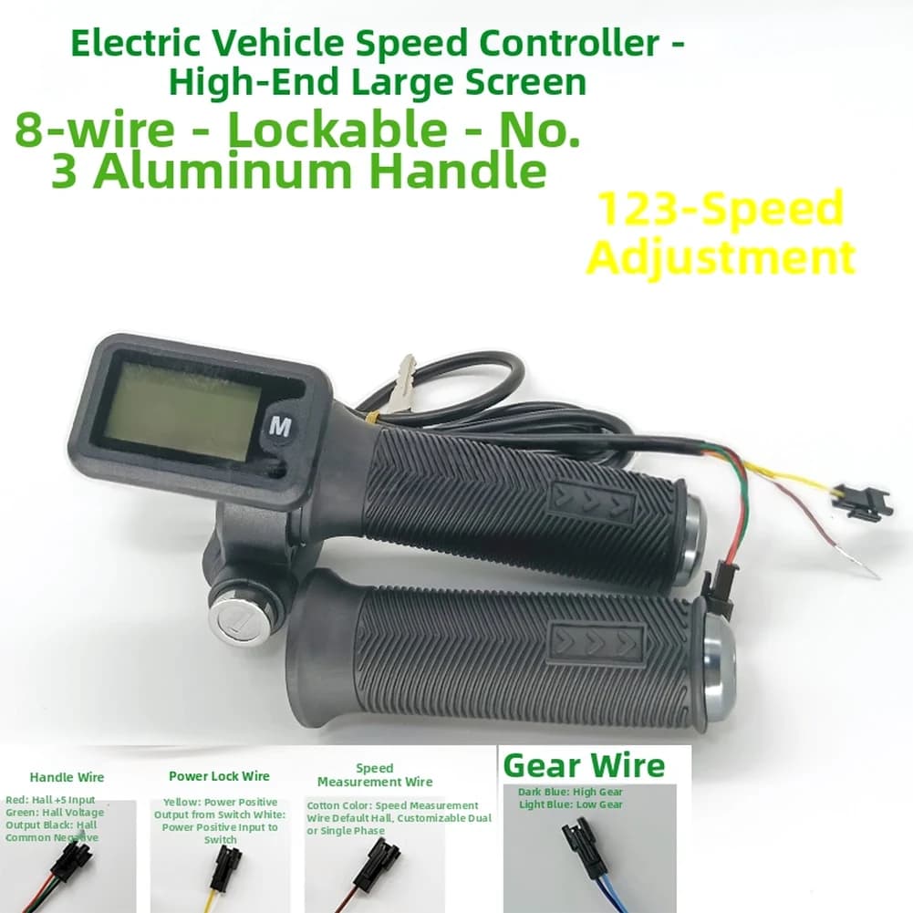 Manopola acceleratore per e-bike 22,2 mm con chiave a 6 fili per bicicletta elettrica, scooter, controller di velocità, parte del manubrio, nera