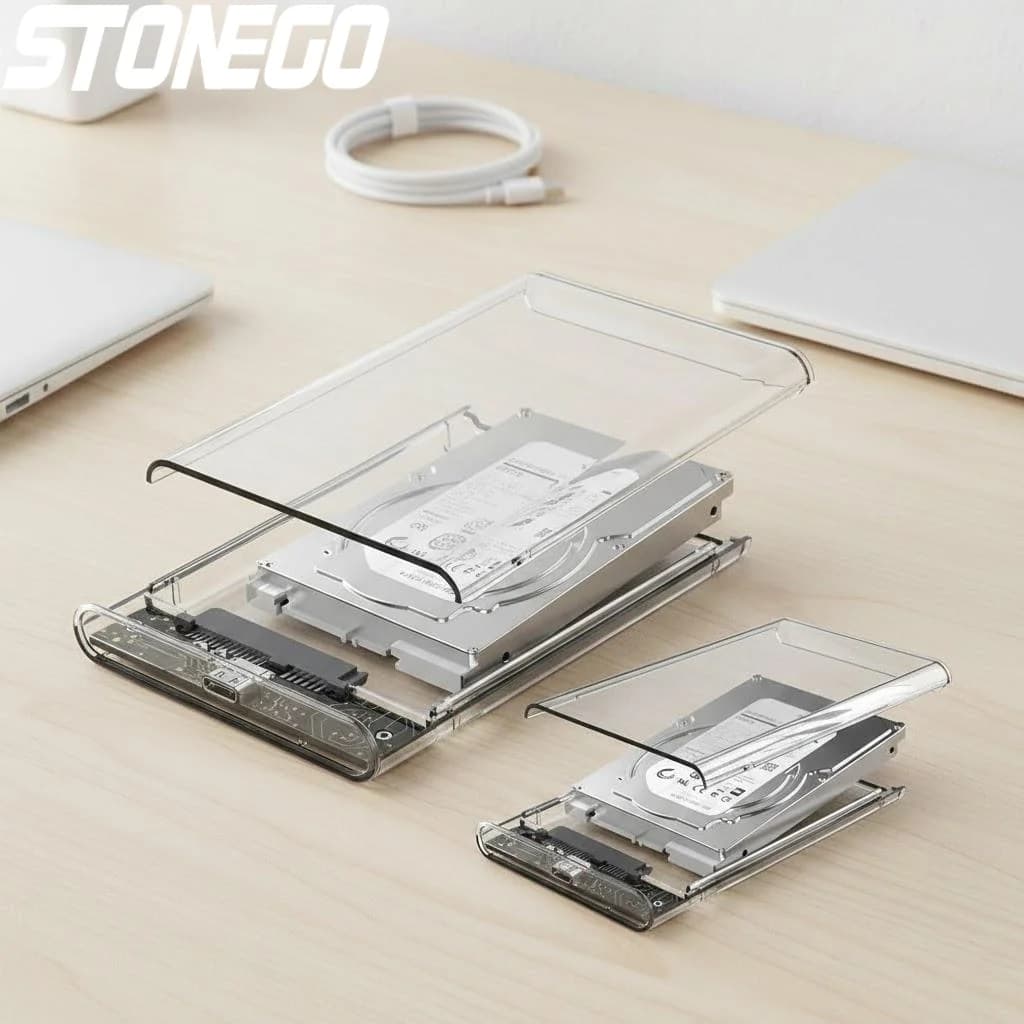 Box esterno USB 3.0 3.1 per hard disk/SSD SATA 2.5 da 7mm 9.5mm, senza attrezzi, compatibile con Windows, Mac, Linux