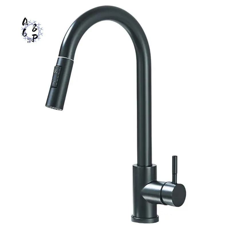 A68P-Pull Out Kitchen Faucet Deck Mounted Flexible Hot And Cold Water Kitchen Sink Mixer Tap With Stream Shower Modes Nozzle