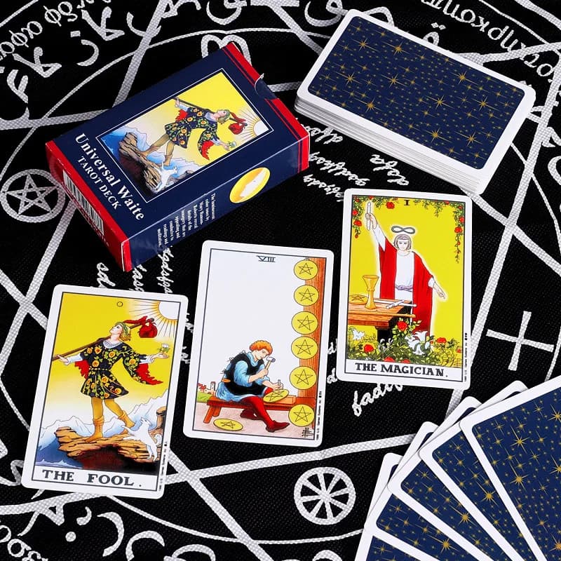 Mazzo di carte dei Tarocchi Rider Waite, completo di 78 carte con libro guida per principianti, set di carte dei Tarocchi classico, significati, strumento di divinazione