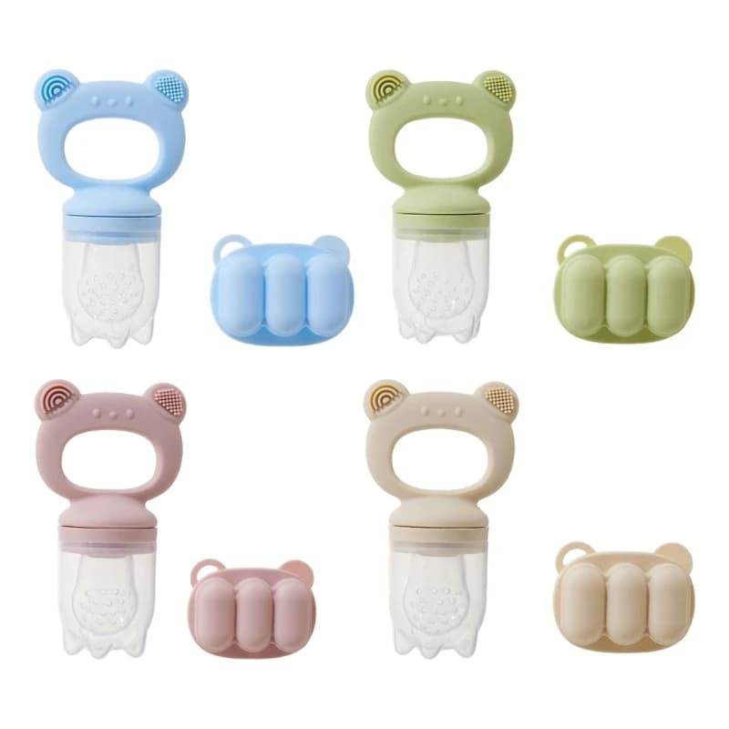 Silicone Baby Fruit Feeder with Freezer Tray, Baby Teethers, Breastmilk Freeze Molds for Baby Teething Relief J0MF