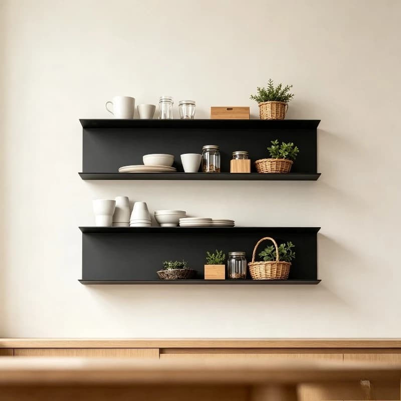 Scandinavian Wall Shelf, Minimalist Iron Rack for Living Room Bedroom, Display Stand Organizer with Hanging Storage Board.