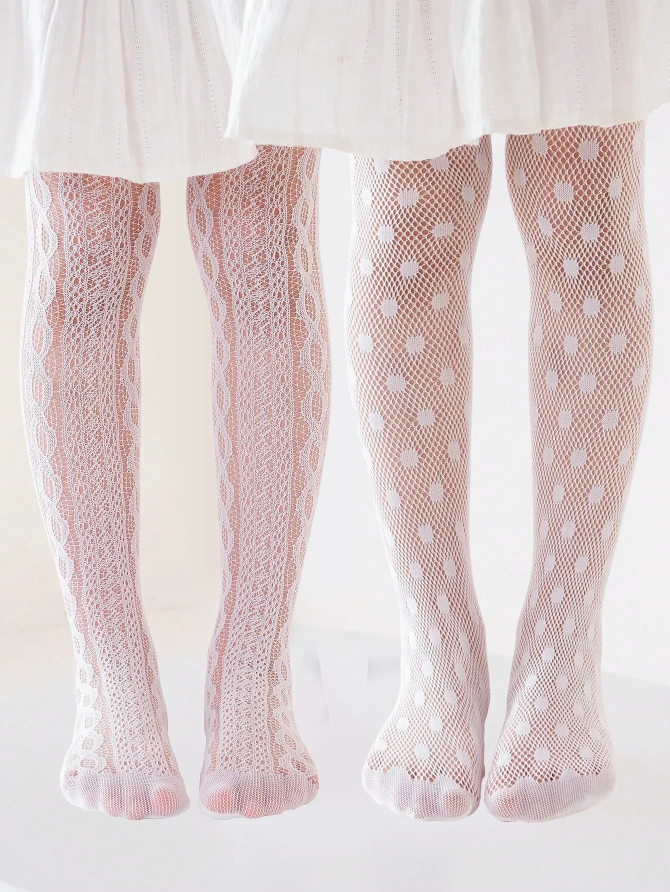 2 paia di calze sottili estive in rete bianca per ragazze, collant attillati in stile Lolita, perfetti per le ragazze da indossare in ogni occasione