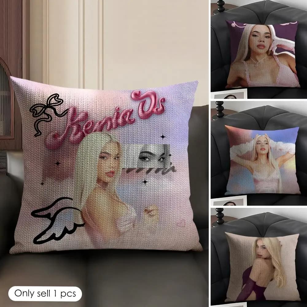 Fodera per cuscino Singer K-Kenia OS Pink Aura in lino naturale, tessuto organico, stampa fronte-retro, per divano, decorazioni per la casa, regalo, federa