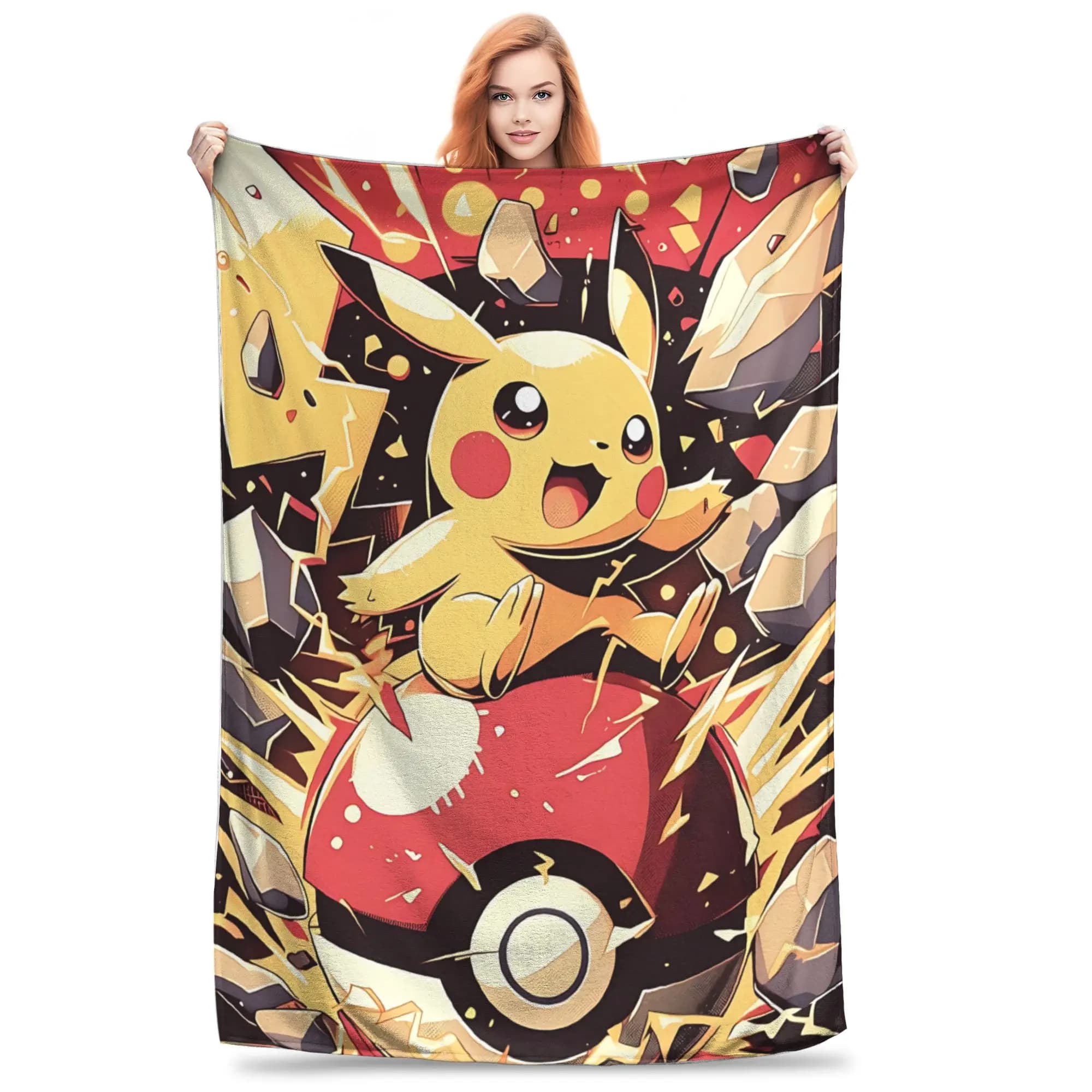 1PC Pokemons Pikachu Blanket Throw Blanket Novelty Warm Blanket All Season Home Gift
