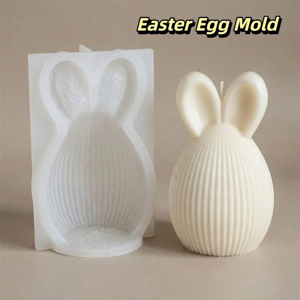 Multi-Use Silicone Easter Egg Mold Non-stick 3D Candle Making Mold Soft Handmade Plaster Ornament Mold Aroma Craft