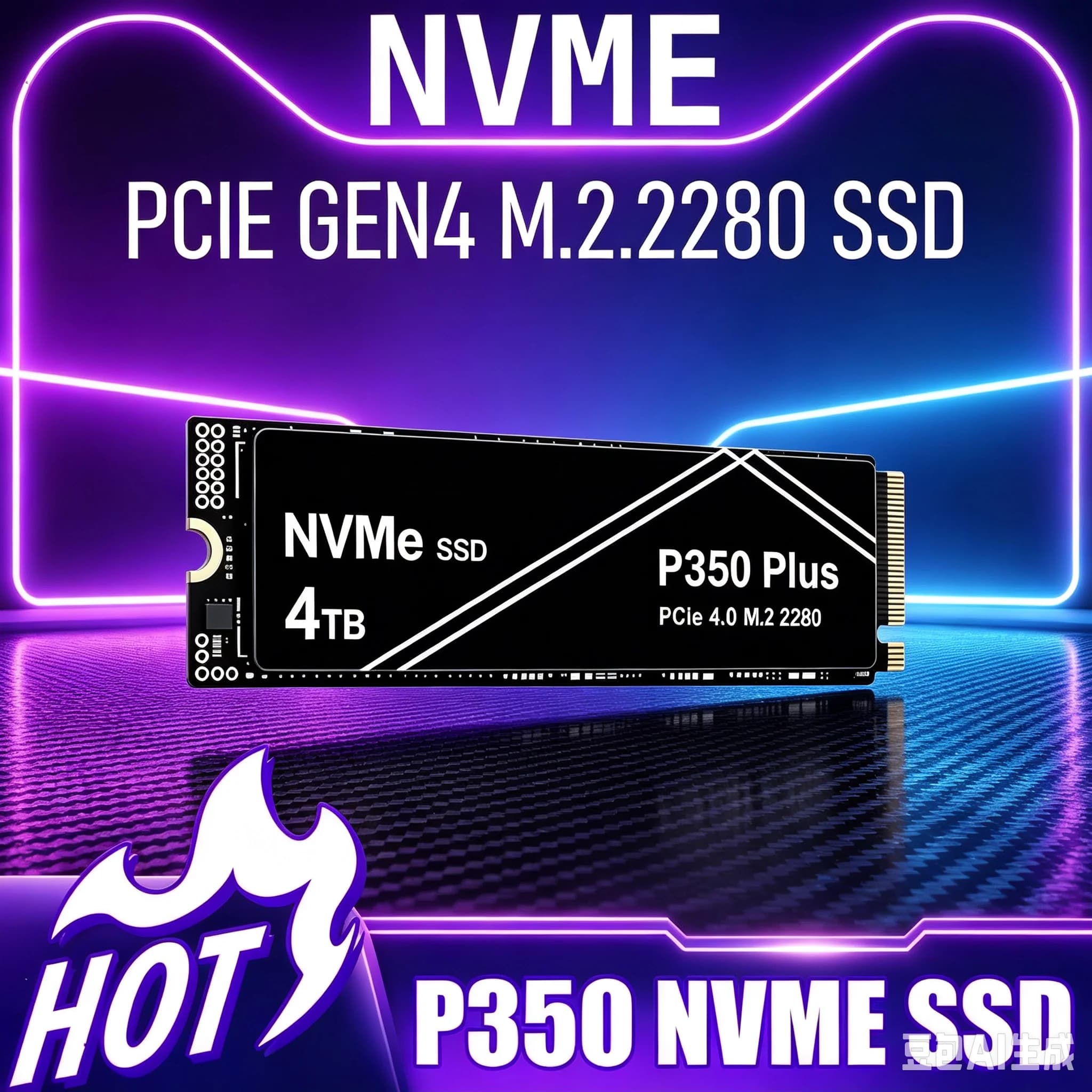 P350 PLUS M.2 2280 NVMe SSD 1TB 2TB 4TB PCIe 4.0 Gen4 Internal Solid State Drive for Gaming PC, Laptop, PS5