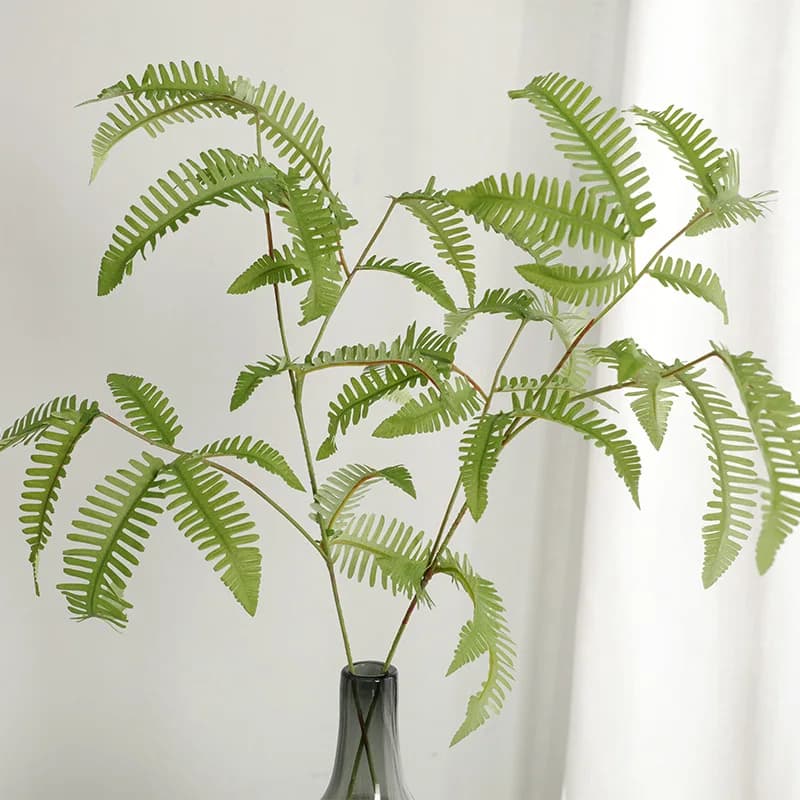 1 PCS Long Stem Artificial Plastic Fern Green Plant Branch Leaves Home Decor and Table Decoration F860