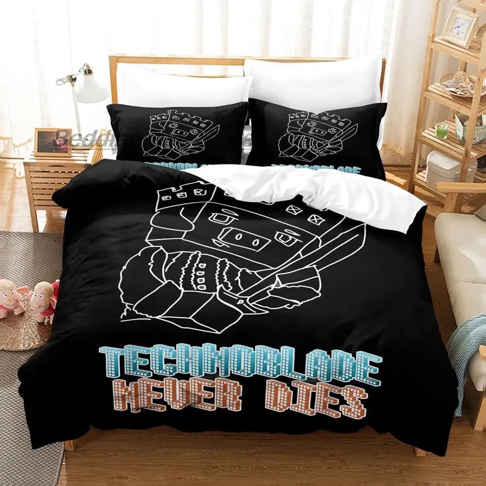 Technoblade Set biancheria da letto Singolo Twin Full Queen King Size Set letto per bambini adulti Set copripiumino per camera da letto 3D 2022 Set lenzuola Anime