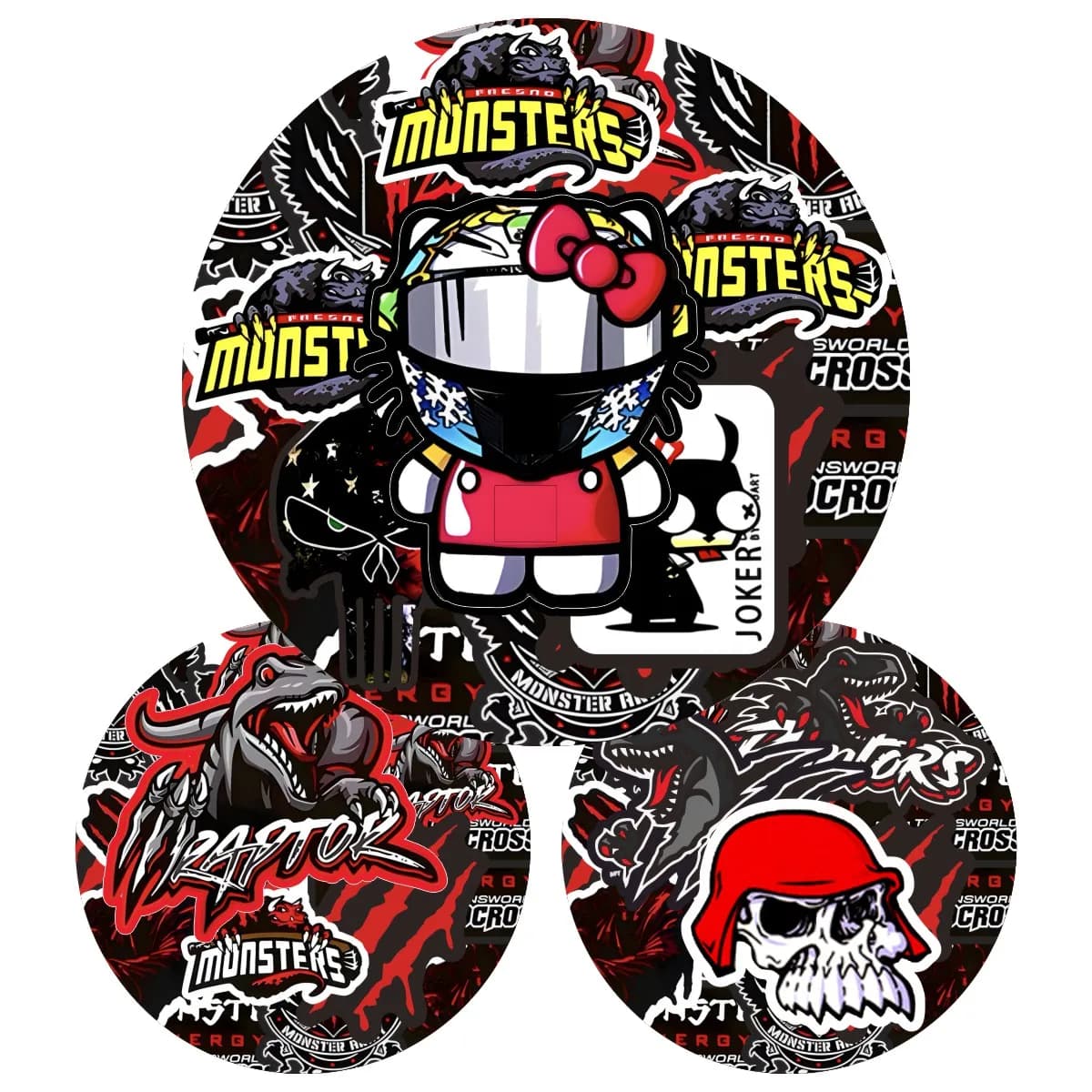 Kit di Adesivi Logo Monster Energy per Serbatoio Moto, Casco, Bici e Auto