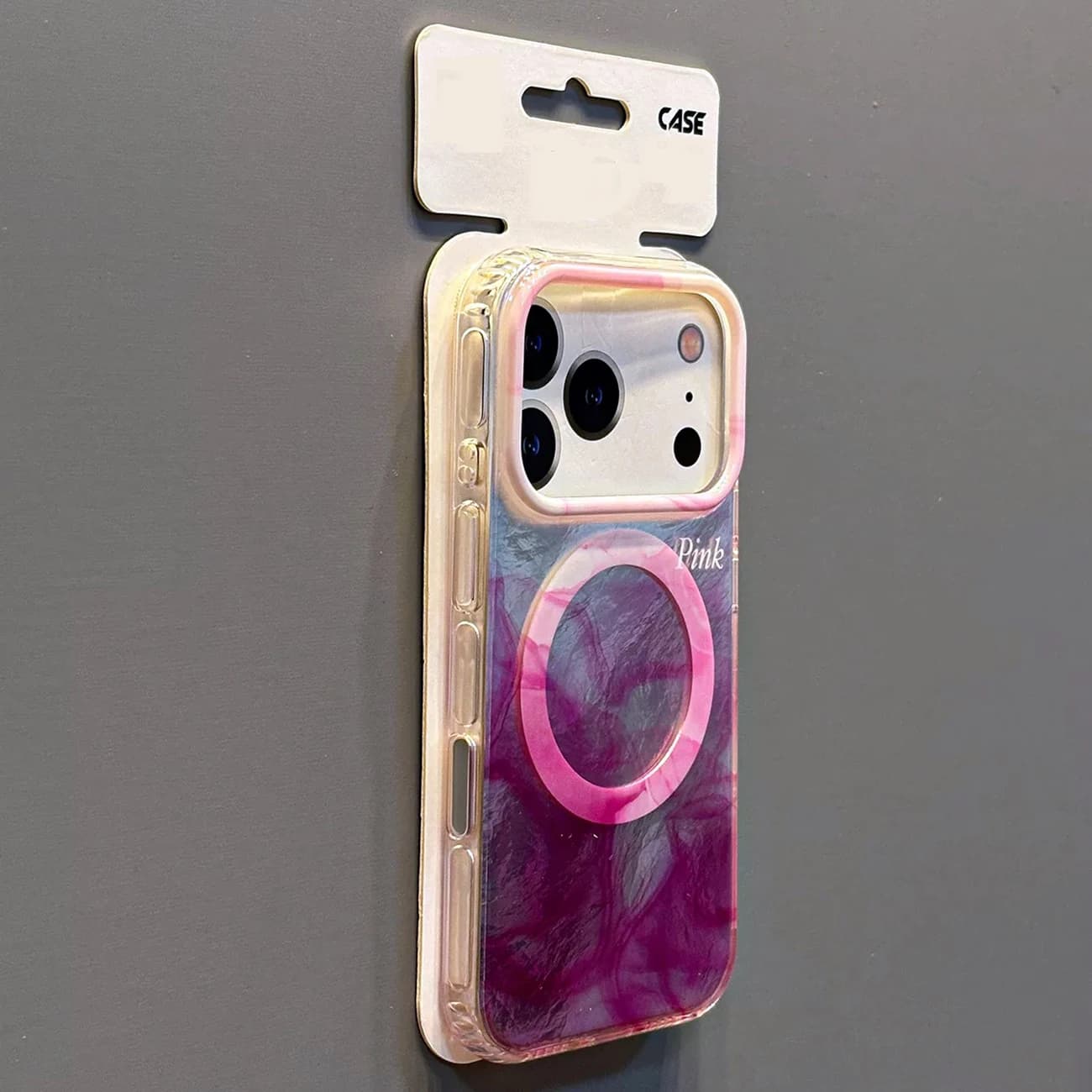 Custodia magnetica con texture stagnola IMD laser sfumato per iPhone 17 16 15 14 Pro Max per cover posteriore rigida con ricarica wireless Magsafe
