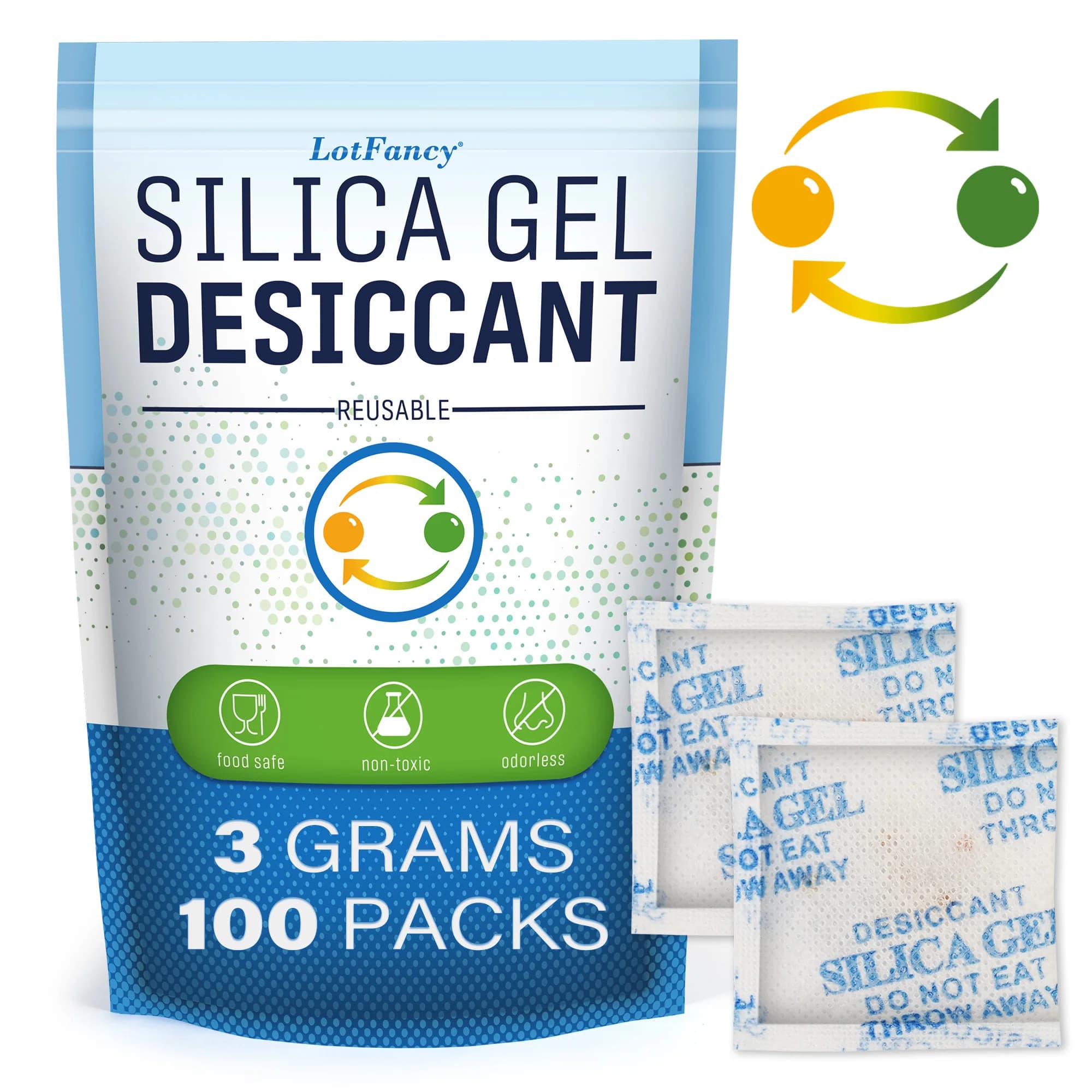 3g x100 Packs Packing Non-toxic Silica Gel Drying Humidst Kitchen Living Room Dehumidifier for Humidity Bag Absorber