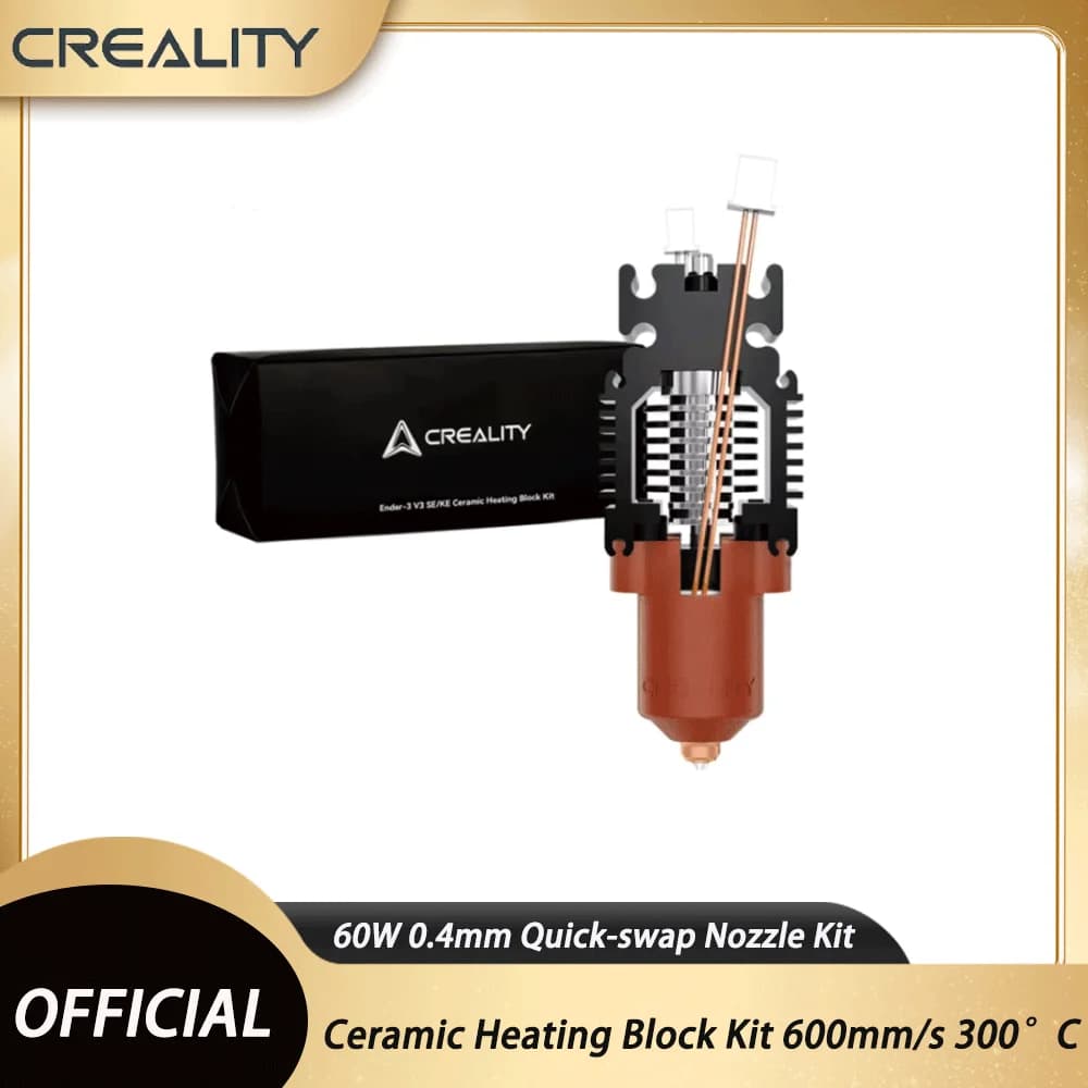 Creality Ender-3 V3 SE/KE Ceramic Heating Block Kit 600mm/s 300°C High Temp 60W 0.4mm Quick-swap Nozzle Kit 3d Printer Accesoire