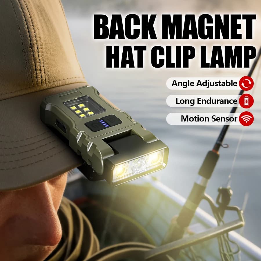 400LM USB C front lamp, rechargeable work lamp with magnetic clip, 500 mAh battery, waterproof torch for outdoor and indoor use