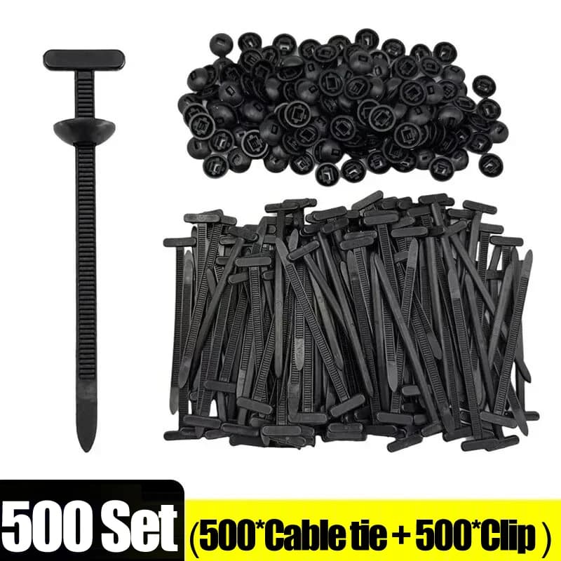 20/200/500set Nylon Cable Tie Heavy Duty UV proof Plastic Zip Tie Holder Car Engine Cover Bumper Fastener Rivets Zipper Clips