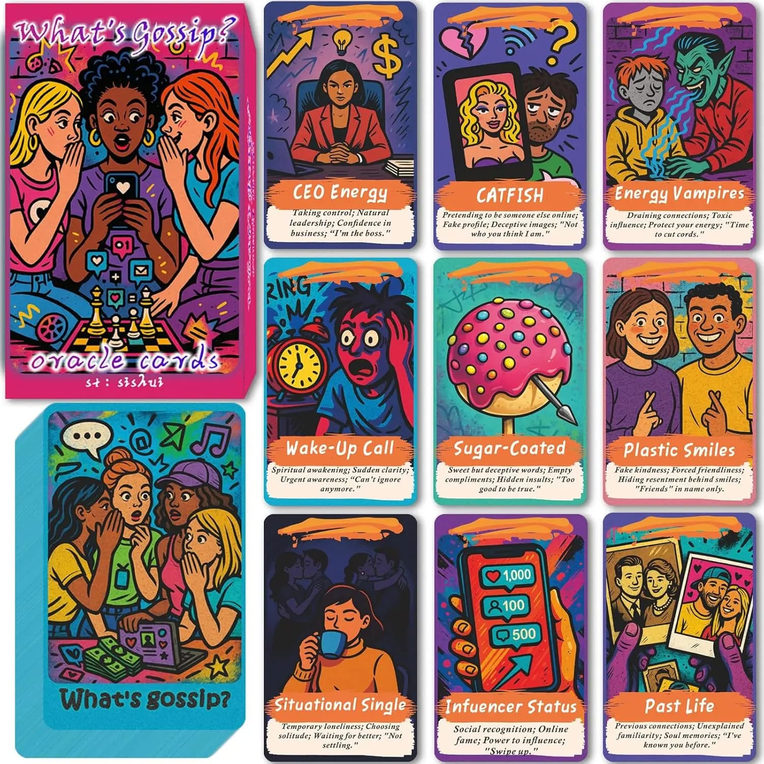 sishui Cosa è il Bagua? Set di 80 Carte Oracolo del Tè Bagua per Principianti, Set di Carte Oracolo e Tarocchi per Karma, Doppie Fiamme, Amore, Amicizia