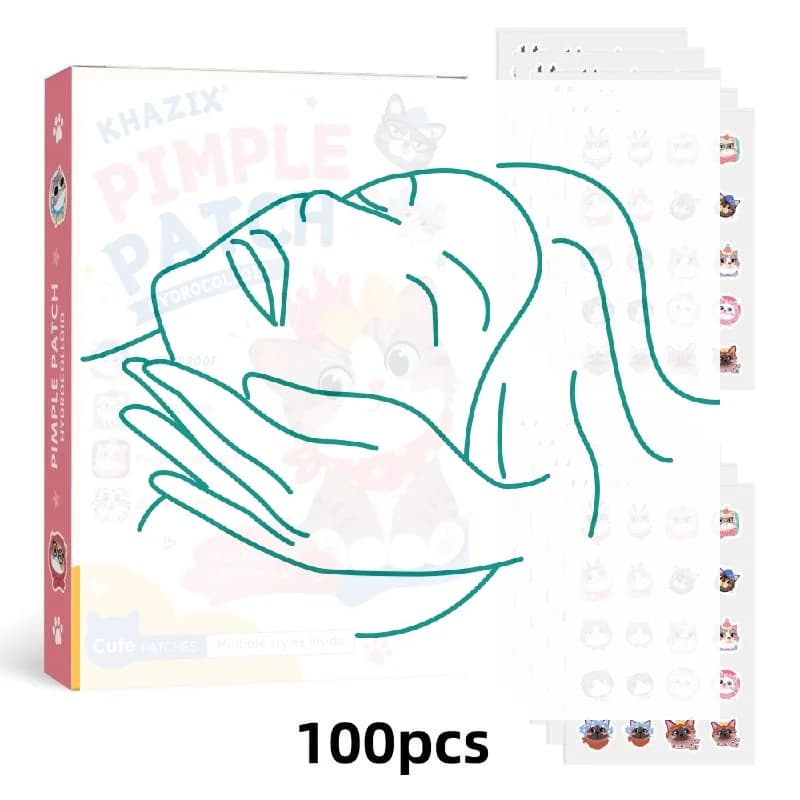100 Pezzi Patch Cartoon a Forma di Gatto, Patch Copri-Imperfezioni Sicure, Non Tossiche, Delicate e Non Irritanti
