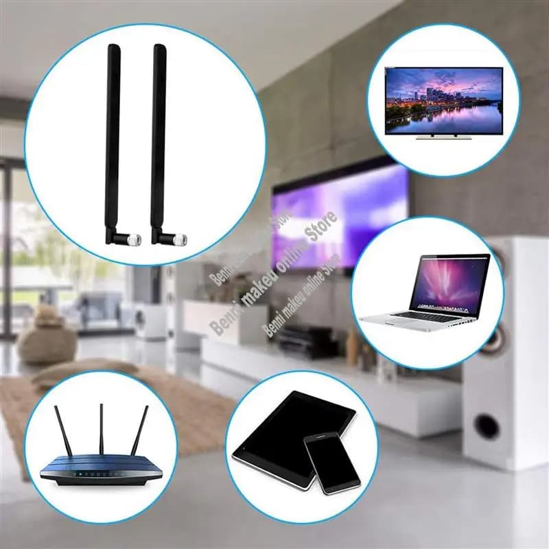 Antenna SMA 8X Antenna Wifi 4G LTE ad alto guadagno 9Dbi Dual Band (2,4 Ghz e 5,8 Ghz) Antenna omnidirezionale 3G/4G/GSM-ABVP